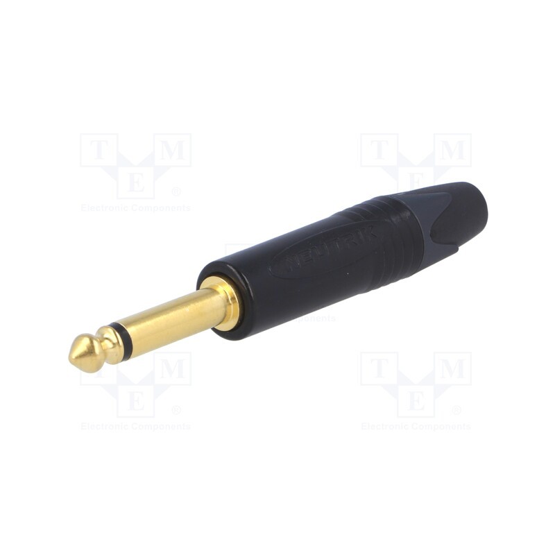 1 pcs x NEUTRIK - NP2X-B - Plug, Jack 6,3mm, male, mono, ways: 2, straight, for cable, black