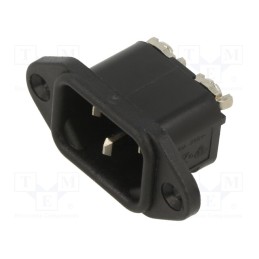 1 pcs x BULGIN - PX0580/TERM - Connector: AC supply, socket, male, 10A, 250VAC, C14 (E), -40÷70°C