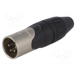 1 pcs x AMPHENOL - AX4M - Plug, XLR, male, PIN: 4, straight, for cable, soldering, 133V, 10A