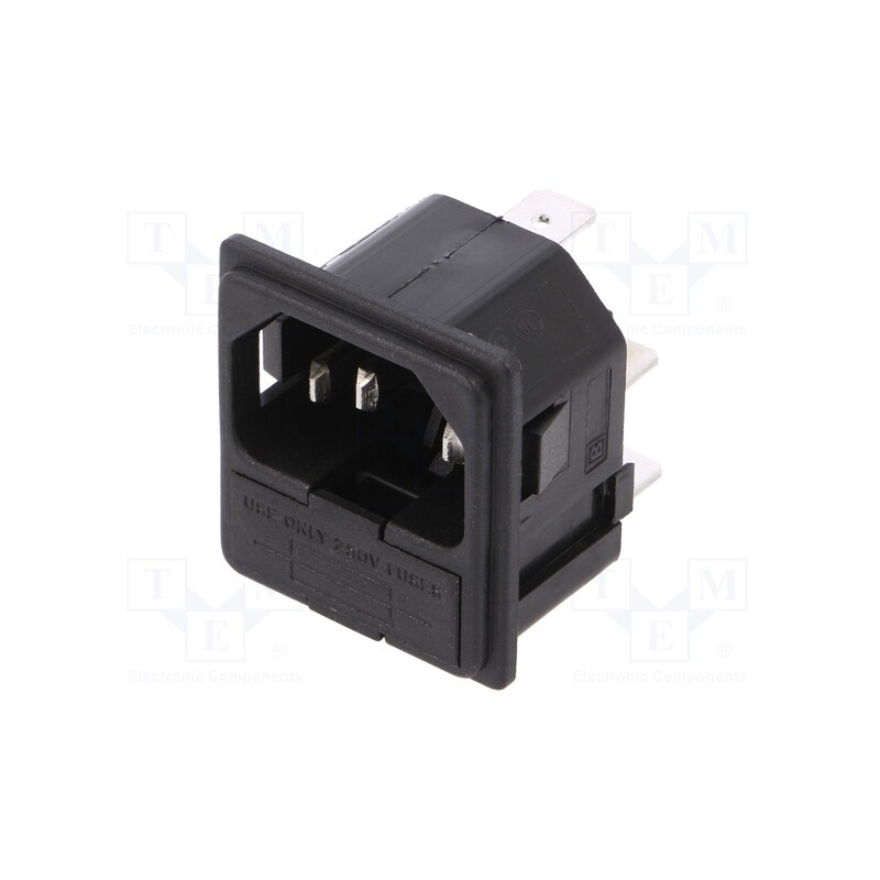 1 pcs x BULGIN - PF0011/30/63 - Connector: AC supply, socket, male, 10A, 250VAC, IEC 60320, C14 (E)