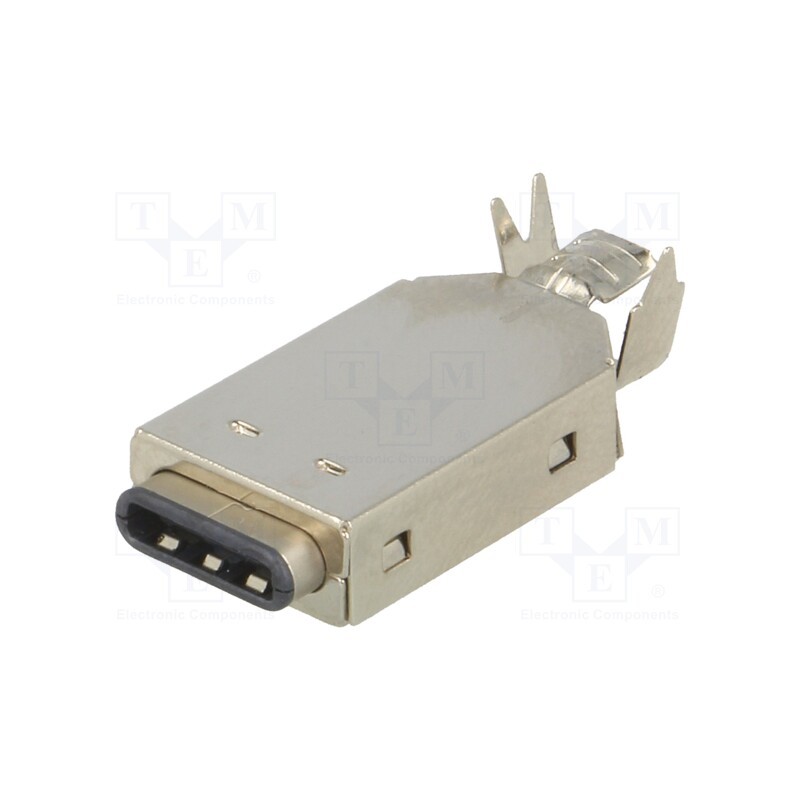 1 pcs x KEYSTONE - 954 - Plug, USB C, for cable, soldering, straight, USB 3.1, gold flash