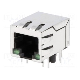 1 pcs x BEL FUSE - SI-60118-F - Socket, RJ45, PIN: 8, shielded,with LED, Layout: 8p8c, THT