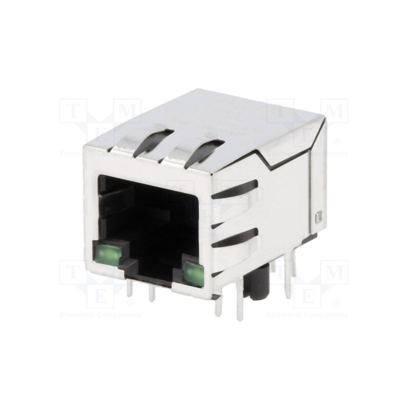 1 pcs x BEL FUSE - SI-60118-F - Socket, RJ45, PIN: 8, shielded,with LED, Layout: 8p8c, THT