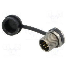 1 pcs x WEIPU - ST1213/P7 - Socket, ST12, male, PIN: 7, IP67, 5A, soldering, 125V, 0.75mm2