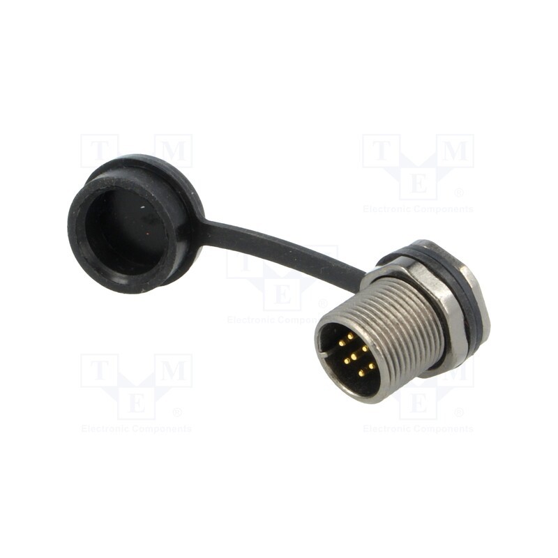 1 pcs x WEIPU - ST1213/P7 - Socket, ST12, male, PIN: 7, IP67, 5A, soldering, 125V, 0.75mm2