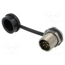 1 pcs x WEIPU - ST1213/P5 - Socket, ST12, male, PIN: 5, IP67, 5A, soldering, 180V, 0.75mm2