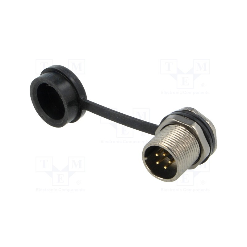1 pcs x WEIPU - ST1213/P5 - Socket, ST12, male, PIN: 5, IP67, 5A, soldering, 180V, 0.75mm2