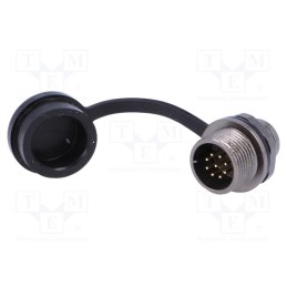 1 pcs x WEIPU - ST1212/P9 - Socket, ST12, male, PIN: 9, IP67, 3A, soldering, 125V, 0.75mm2