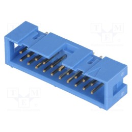 1 pcs x TE Connectivity - 2-1761603-7 - Socket, IDC, male, PIN: 20, straight, THT, gold-plated, 2.54mm, blue
