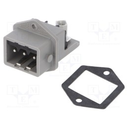 1 pcs x HIRSCHMANN - 932145106 STASEI 3 N - Connector: rectangular, ST, socket, male, PIN: 3, tinned, IP54, 16A