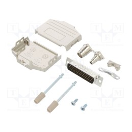 1 pcs x Amphenol Communications Solutions - L17DTPK-M-09+L77SDE09S - D-Sub, PIN: 9, female, straight, soldering, for cable, gold