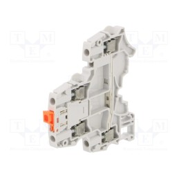 1 pcs x TE Connectivity - 1SNK505315R0000 (ZS4-D2-S) - Splice terminal: rail, 0.2÷4mm2, ways: 2, terminals: 4, grey, SNK