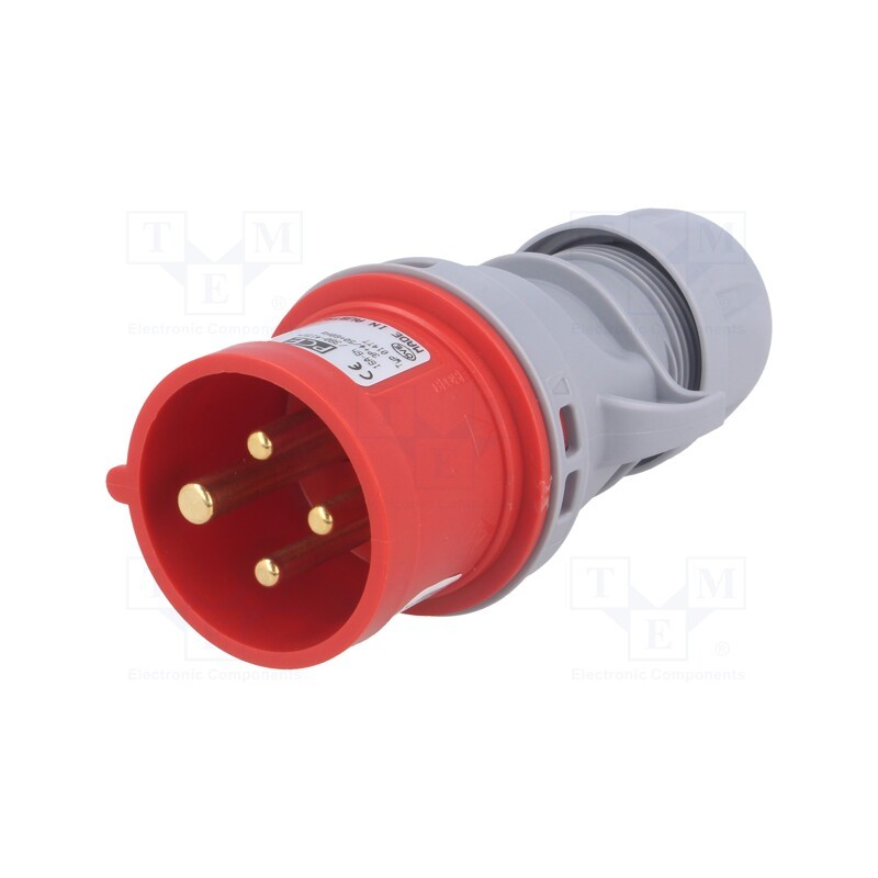1 pcs x PCE - 014-6TT - Connector: AC supply 3-phase, plug, male, 16A, 400VAC, IEC 60309