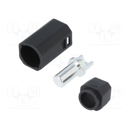 1 pcs x AMASS - AS250M BLACK - Plug, DC supply, AS250, male, PIN: 1, for cable, soldering, black