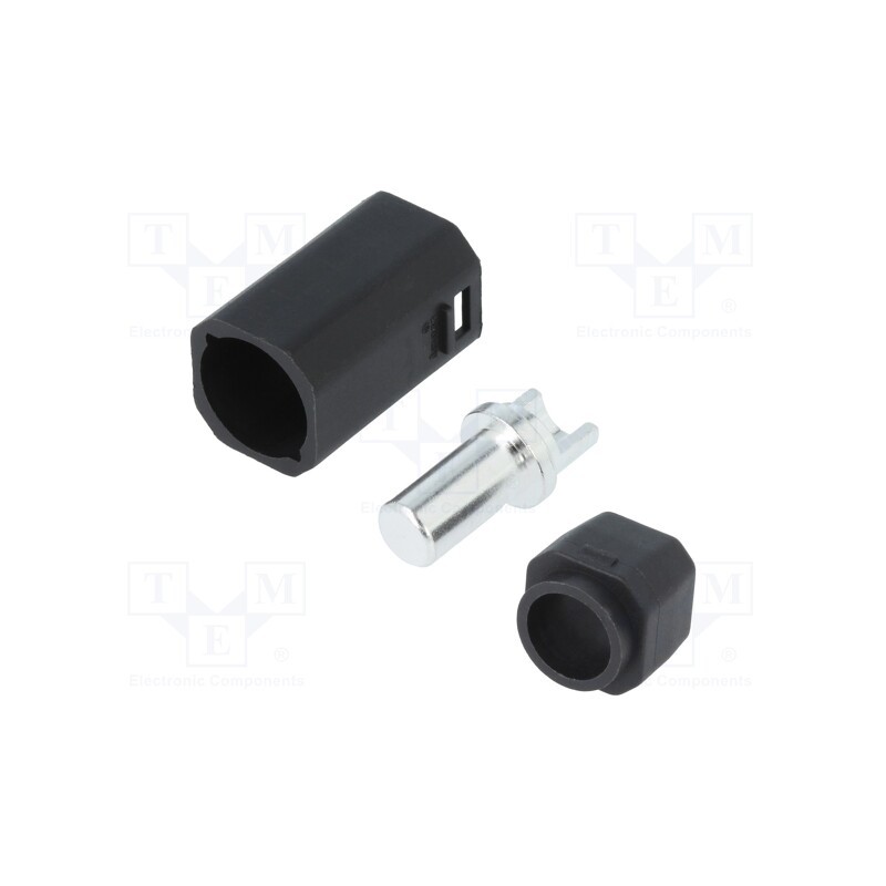 1 pcs x AMASS - AS250M BLACK - Plug, DC supply, AS250, male, PIN: 1, for cable, soldering, black