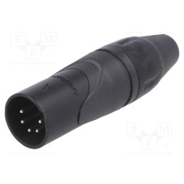 1 pcs x AMPHENOL - AX5MB - Plug, XLR, male, PIN: 5, straight, for cable, soldering, 133V, 7.5A