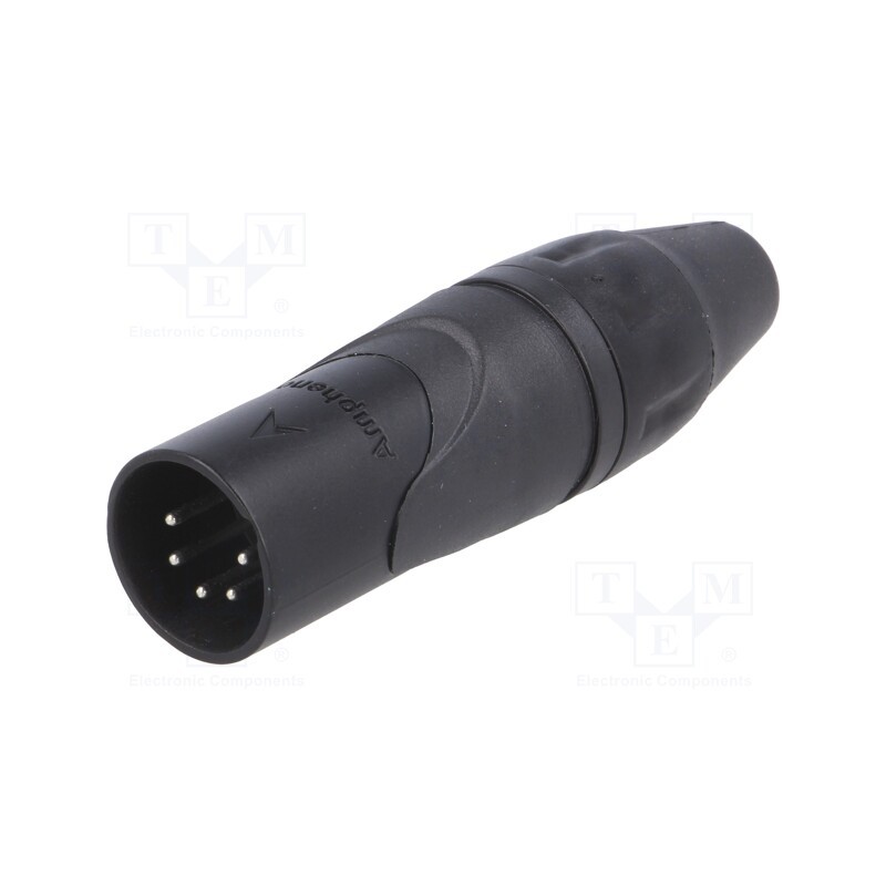 1 pcs x AMPHENOL - AX5MB - Plug, XLR, male, PIN: 5, straight, for cable, soldering, 133V, 7.5A