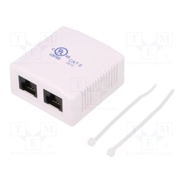 1 pcs x LOGILINK - NP0072 - Socket, RJ45, Cat: 6, unshielded,double, Layout: 8p8c, white, female