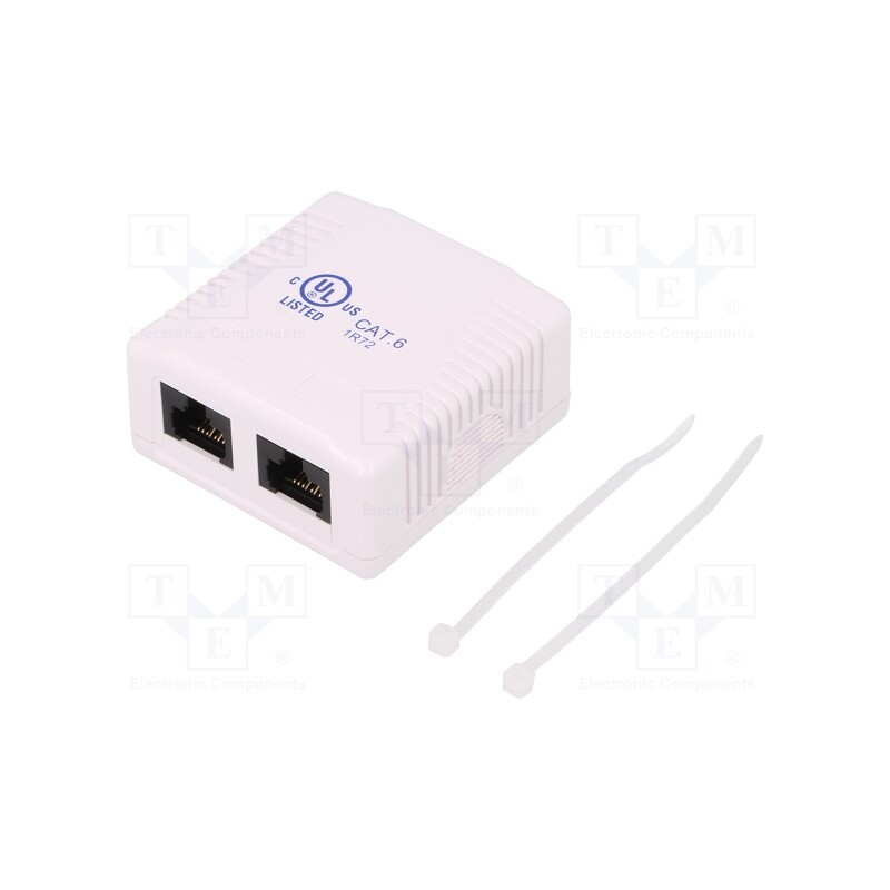 1 pcs x LOGILINK - NP0072 - Socket, RJ45, Cat: 6, unshielded,double, Layout: 8p8c, white, female