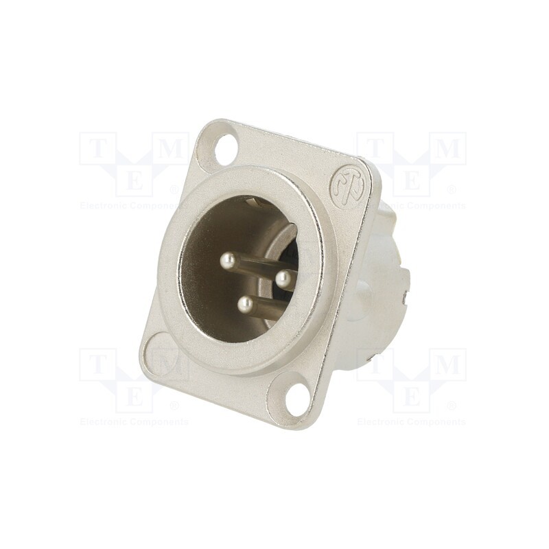 1 pcs x NEUTRIK - NC3MD-LX-HA - Socket, XLR, male, PIN: 3, straight, crimped, silver, 19x24mm
