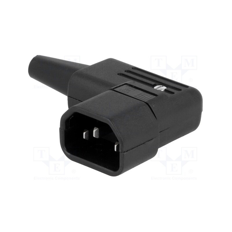 1 pcs x SCHURTER - 4733 - Connector: AC supply, plug, male, 10A, 250VAC, IEC 60320, C14 (E)