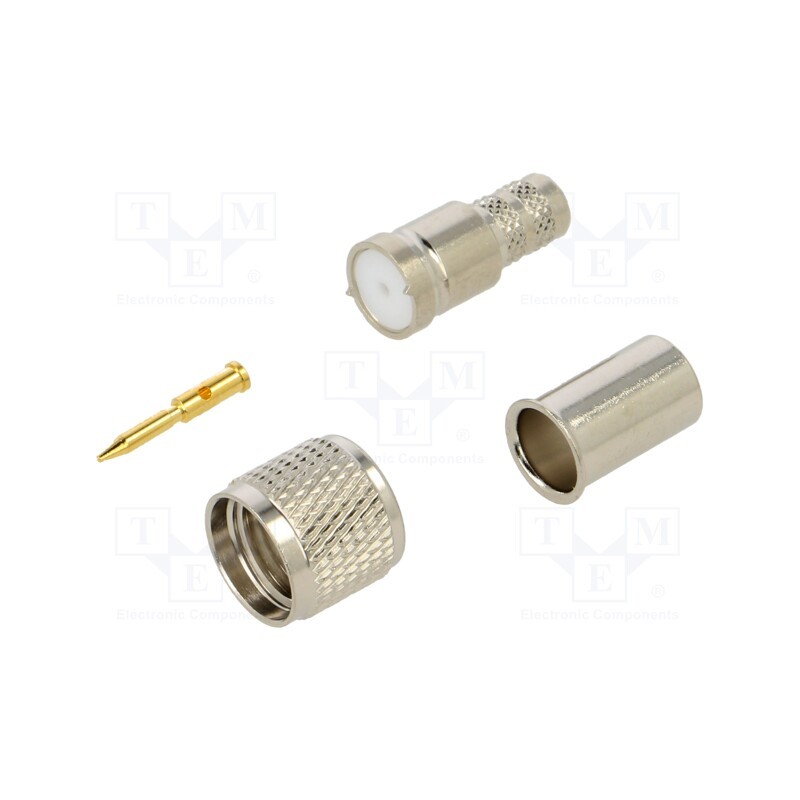 1 pcs x AMPHENOL RF - 182302 - Plug, UHF mini, male, straight, soldering,crimped, for cable, PTFE