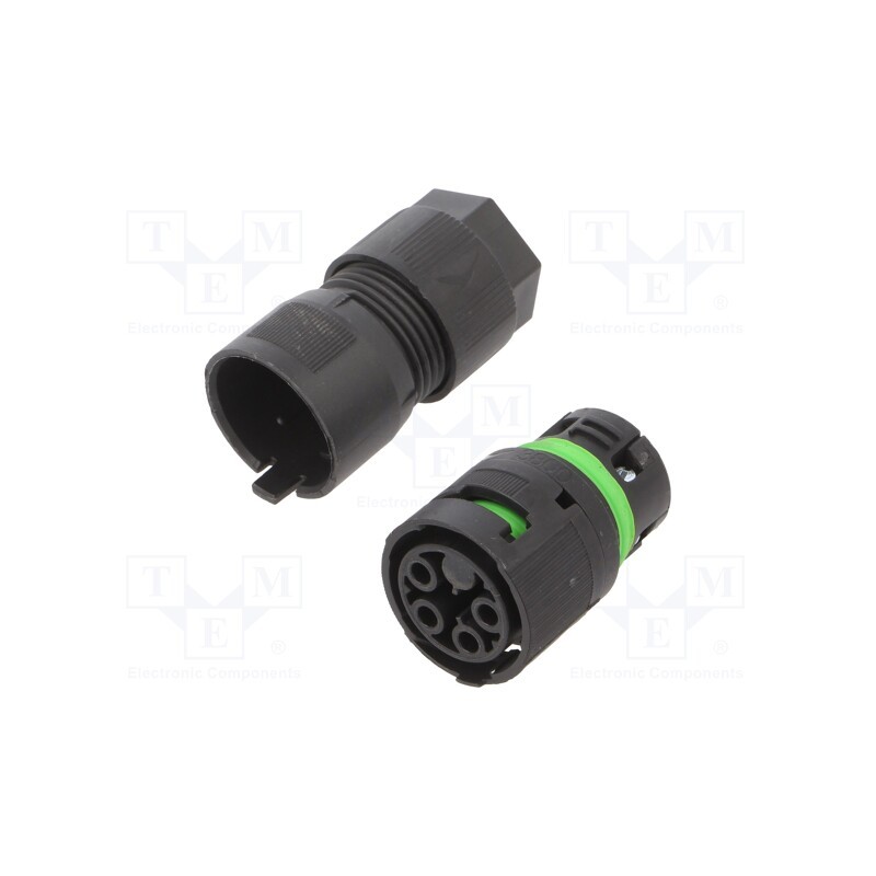 1 pcs x AAG STUCCHI - 3802/V-M-4P-BK - Connector: AC supply, screw terminal, female, 8÷11.5mm, 16A, 400V