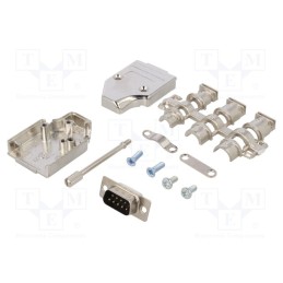 1 pcs x ENCITECH - 6355-0007-01 - D-Sub, PIN: 9, plug, male, angled, soldering, for cable, black