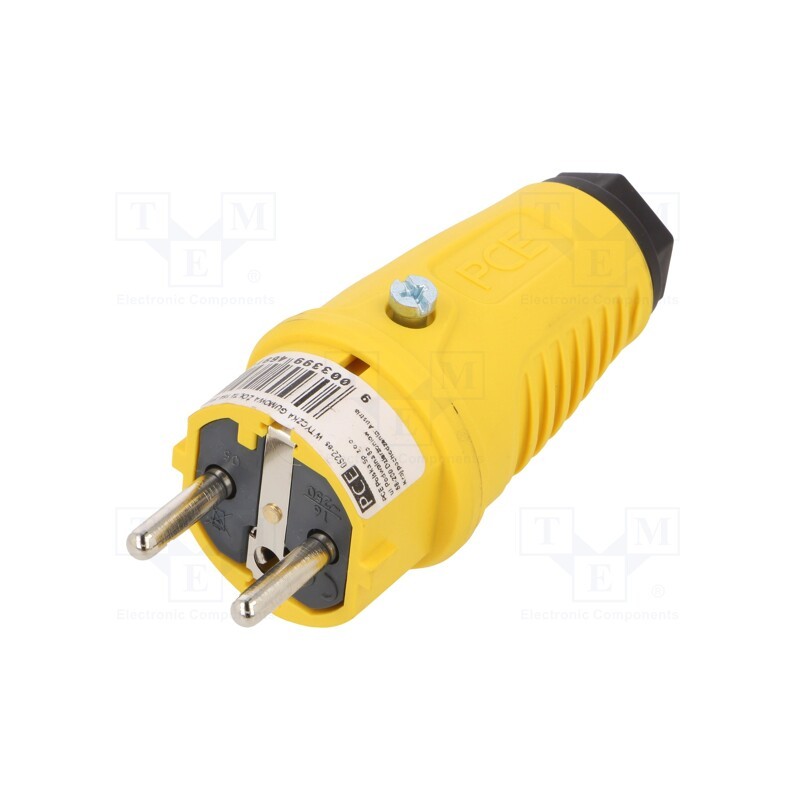 1 pcs x PCE - 0522-ES - Connector: AC supply, male, plug, 2P+PE, 250VAC, 16A, for cable