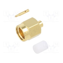 1 pcs x AMPHENOL RF - 901-9867-RFX - Plug, SMA, male, straight, 50Ω, soldering, for cable, PTFE