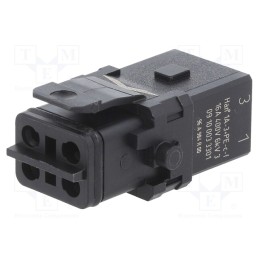 1 pcs x HARTING - 9100033301 - Connector: HDC, contact insert, female, Han® 1A, PIN: 4, 3P+PE