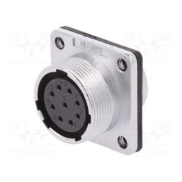 1 pcs x WEIPU - WS20K9ZZ1 - Socket, WS, female, PIN: 9, flange (4 holes),for panel mounting
