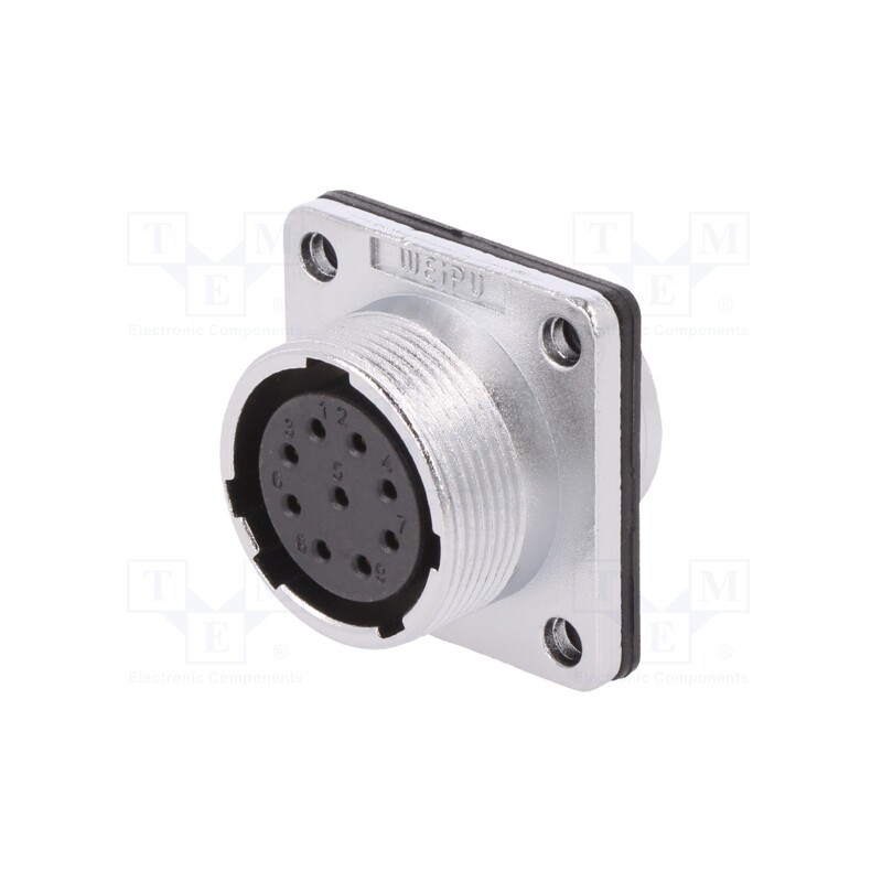 1 pcs x WEIPU - WS20K9ZZ1 - Socket, WS, female, PIN: 9, flange (4 holes),for panel mounting