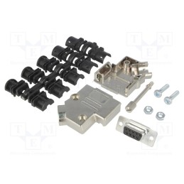 1 pcs x ENCITECH - 6355-0010-11 - D-Sub, PIN: 9, plug, female, soldering, for cable, black