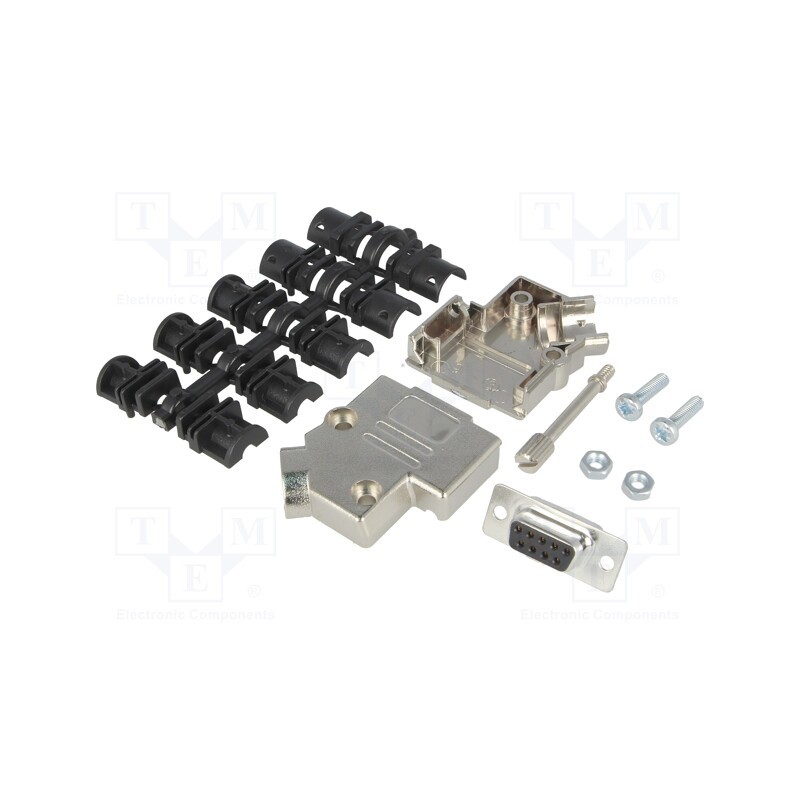 1 pcs x ENCITECH - 6355-0010-11 - D-Sub, PIN: 9, plug, female, soldering, for cable, black