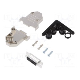 1 pcs x ENCITECH - 6355-0072-22 - D-Sub, PIN: 15, plug, female, soldering, for cable, black