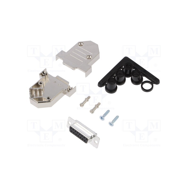 1 pcs x ENCITECH - 6355-0072-22 - D-Sub, PIN: 15, plug, female, soldering, for cable, black