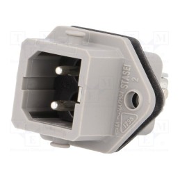 1 pcs x HIRSCHMANN - 930622106 STASEI 2 - Connector: rectangular, ST, socket, male, PIN: 2, tinned, IP54, 16A