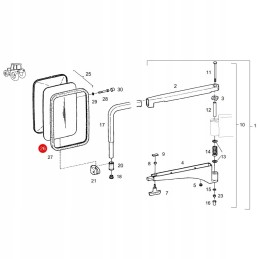 Fendt F297810150010 mirror glass insert, replacement
