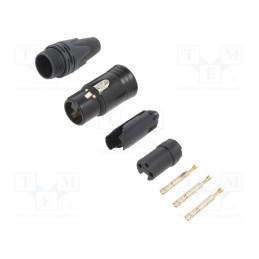 1 pcs x NEUTRIK - NC3FXX-HA-BAG - Plug, XLR, female, PIN: 3, straight, for cable, crimped, 1A, 3.5÷8mm