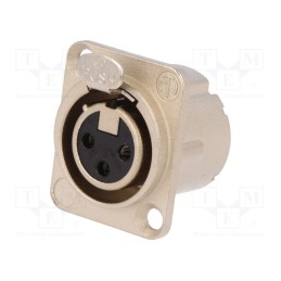 1 pcs x NEUTRIK - NC3FD-LX - Socket, XLR, female, PIN: 3, straight, with push button, soldering
