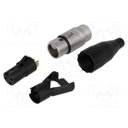 1 pcs x AMPHENOL - AC3F-AU - Plug, XLR, female, PIN: 3, straight, for cable, soldering, 133V, 15A