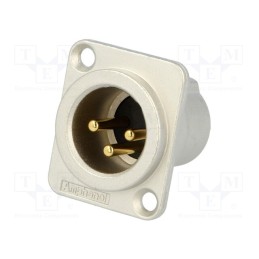 1 pcs x AMPHENOL - AC3MMDZ-AU - Socket, XLR, male, PIN: 3, straight, turned contacts, soldering