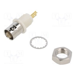 1 pcs x AMPHENOL RF - 112431 - Socket, BNC, female, straight, 50Ω, soldering, PTFE, gold-plated