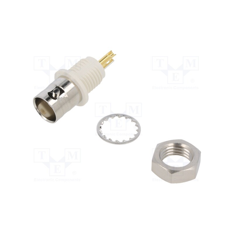 1 pcs x AMPHENOL RF - 112431 - Socket, BNC, female, straight, 50Ω, soldering, PTFE, gold-plated