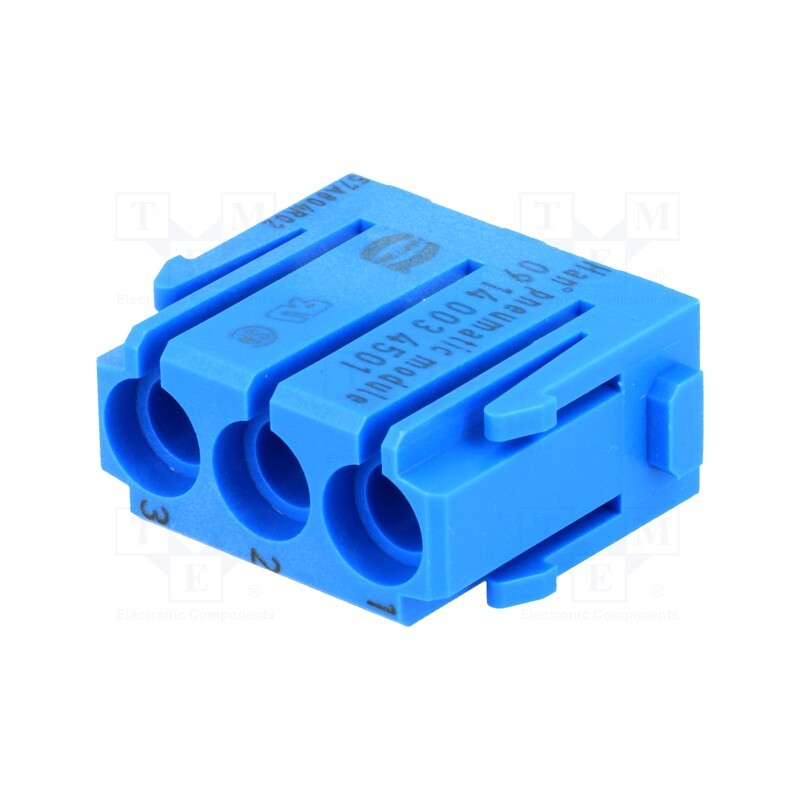 1 pcs x HARTING - 9140034501 - Connector: pneumatic, module, male-female, Han-Modular®, ways: 3