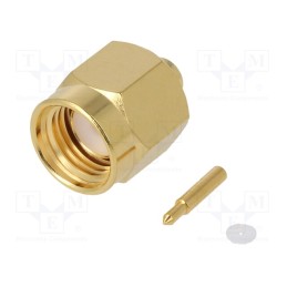 1 pcs x AMPHENOL RF - 132101 - Plug, SMA, male, straight, 50Ω, soldering, for cable, PTFE