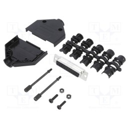 1 pcs x Amphenol Communications Solutions - L17DTPK-P-25+L77SDB25S - D-Sub, PIN: 25, female, straight, soldering, for cable, gol