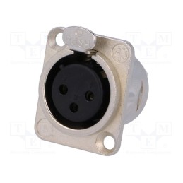 1 pcs x NEUTRIK - NC3FD-L-1 - Socket, XLR, female, PIN: 3, flange (2 holes),for panel mounting