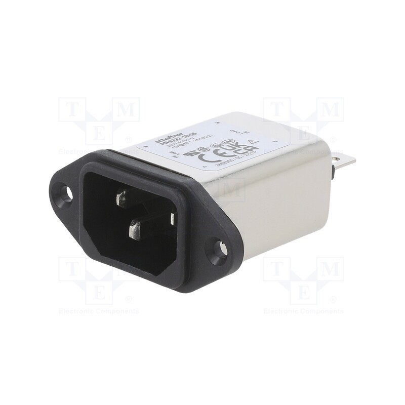 1 pcs x SCHAFFNER - FN9222-10-06 - Connector: AC supply, socket, male, 10A, 250VAC, C14 (E), -25÷85°C